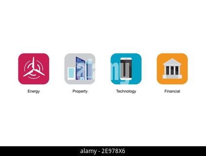 Set of flat icons. Business graphic design vector illustration Stock Vector