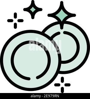 Clean dishes icon. Outline clean dishes vector icon for web design isolated on white background Stock Vector