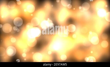 Abstract golden glittering bokeh lights on full frame background. Stock Photo