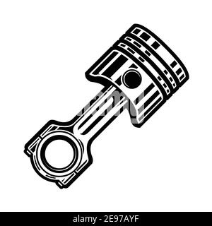 Isolated monochrome engine piston vector illustration Stock Vector