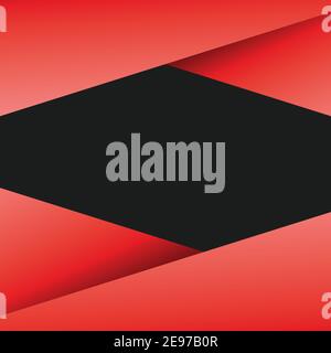 Decorative abstract red and black geometric background. Stock Vector