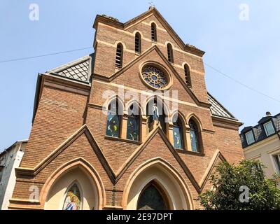 TBILISI, GEORGIA - July 10, 2018: View of the catholic church in the old town, Tbilisi, Goergia Stock Photo