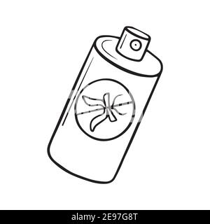 spray mosquito repellent icon doodle. aerosol insect repellent. for tourists and camping. Stock Vector