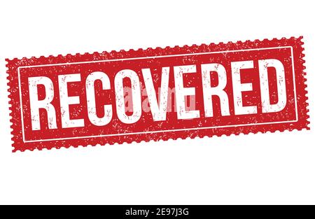 Recovered grunge rubber stamp on white background, vector illustration Stock Vector