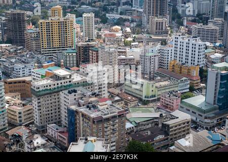 Aerial view of Dar Es Salaam capital of Tanzania in Africa Stock Photo