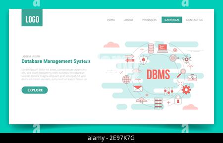 dbms database management system concept for infographic template banner ...