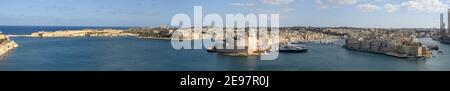 The Three Cities of  Birgu, Senglea and Cospicua in Malta. Stock Photo