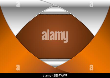 Luxury of orange metallic background with silver glossy modern design.Vector illustration.Eps10 Stock Vector