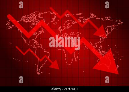 Decrease diagram crisis business financial world vector illustration Stock Vector
