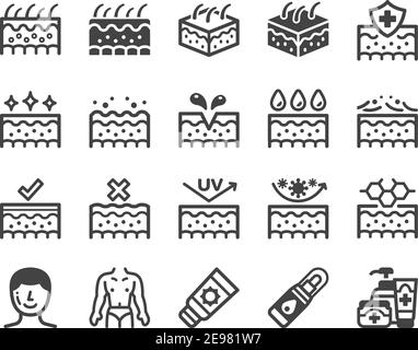 skin icon set,vector and illustration Stock Vector