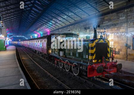 The Northern Lights Express train on the North Yorkshire Moors Railway Stock Photo