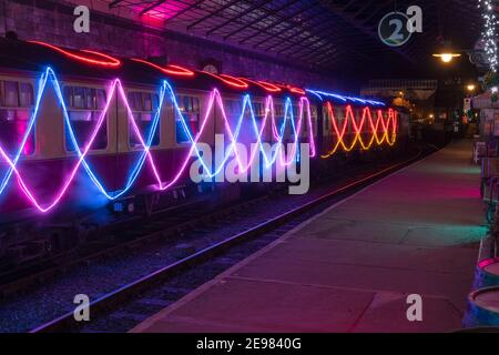 The Northern Lights Express train on the North Yorkshire Moors Railway Stock Photo