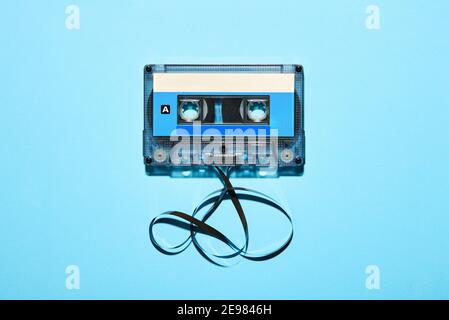 80's music mix written on vintage audio cassette tape, blue background  Stock Photo - Alamy