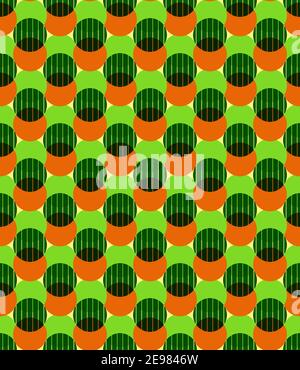 Circle shapes seamless pattern. Geometrical fantasy collage, transparency color game. Light background is easy to change Stock Vector