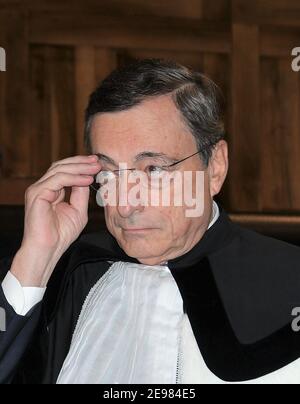 Milan, Italy. 10th Apr, 2019. ARCHIVE: Catholic University of the Sacred Heart Mario Draghi awarded an honorary degree in Economics by the rector Franco Anelli In the photo: Mario Draghi (Photo by IPA/Sipa USA) Credit: Sipa USA/Alamy Live News Stock Photo