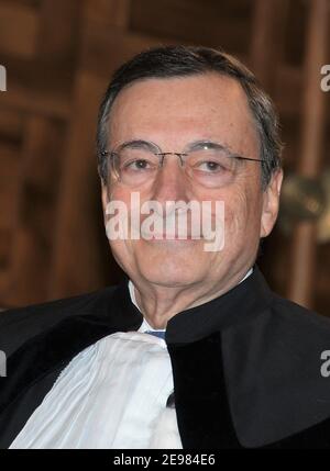 Milan, Italy. 10th Apr, 2019. ARCHIVE: Catholic University of the Sacred Heart Mario Draghi awarded an honorary degree in Economics by the rector Franco Anelli In the photo: Mario Draghi (Photo by IPA/Sipa USA) Credit: Sipa USA/Alamy Live News Stock Photo