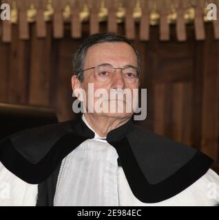 Milan, Italy. 10th Apr, 2019. ARCHIVE: Catholic University of the Sacred Heart Mario Draghi awarded an honorary degree in Economics by the rector Franco Anelli In the photo: Mario Draghi (Photo by IPA/Sipa USA) Credit: Sipa USA/Alamy Live News Stock Photo