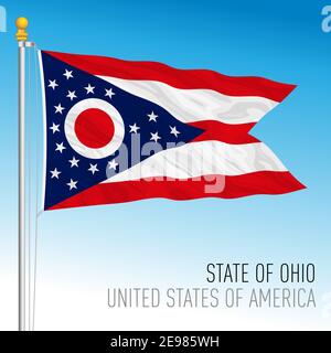 Ohio federal state flag, United States, vector illustration Stock Vector
