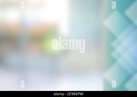 Abstract blurred background of entry of shopping mall or corridor in office building for designers and photographers. Stock Photo