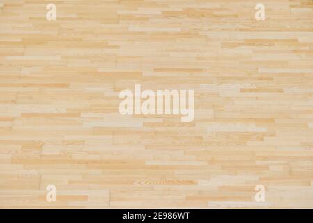 Wooden floor futsal, handball, volleyball, basketball, badminton court. Grunge wood pattern texture background, wooden parquet background texture Stock Photo