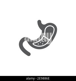 Human stomach and gastrointestinal system icon, color, line, outline vector sign, linear style pictogram isolated on white. Symbol, logo illustration Stock Vector