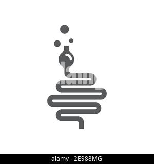 Intestinal gas icon, color, line, outline vector sign, linear style pictogram isolated on white. Symbol, logo illustration Stock Vector