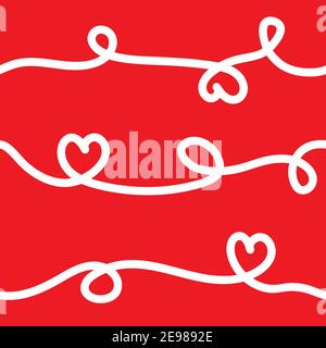 Romantic doodle heart seamless pattern valentines wrapping paper Stock Vector