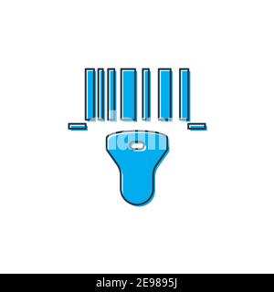 identification for delivery with bars icon, color, line, outline vector sign, linear style pictogram isolated on white. Symbol, logo illustration Stock Vector