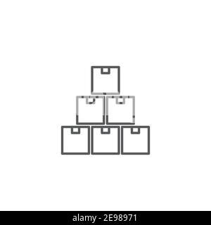 inventory concept icon, color, line, outline vector sign, linear style pictogram isolated on white. Symbol, logo illustration Stock Vector