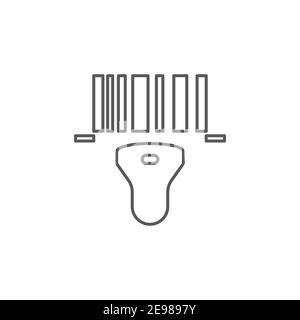 identification for delivery with bars icon, color, line, outline vector sign, linear style pictogram isolated on white. Symbol, logo illustration Stock Vector