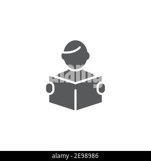 Learning icon, color, line, outline vector sign, linear style pictogram isolated on white. Symbol, logo illustration Stock Vector