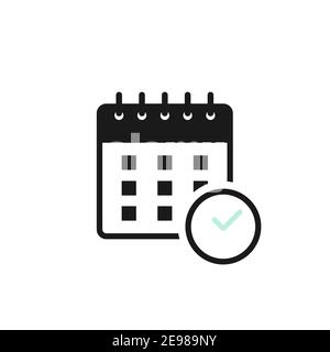 Calendar icon. Concept of organization appointment, schedule, deadline, timing. Vector illustration, flat design Stock Vector