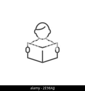 Learning icon, color, line, outline vector sign, linear style pictogram isolated on white. Symbol, logo illustration Stock Vector