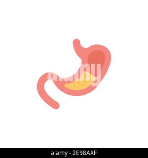 Human stomach and gastrointestinal system icon, color, line, outline vector sign, linear style pictogram isolated on white. Symbol, logo illustration Stock Vector