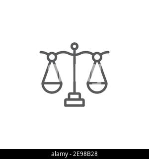 Libra, scale icon, color, line, outline vector sign, linear style pictogram isolated on white. Symbol, logo illustration Stock Vector
