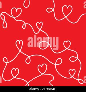 Romantic doodle heart seamless pattern valentines wrapping paper Stock Vector