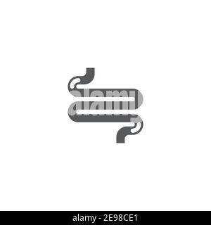 intestines icon, color, line, outline vector sign, linear style pictogram isolated on white. Symbol, logo illustration Stock Vector