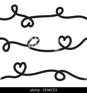 Romantic doodle heart seamless pattern valentines wrapping paper Stock Vector