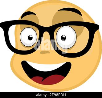 Nerd glasses isolated cute kawaii cartoon Vector Image