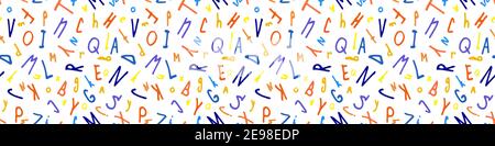 Light colorful letters vector seamless pattern Stock Vector
