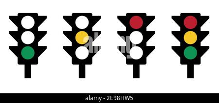 Vector graphics of traffic lights - stop go wait Stock Vector