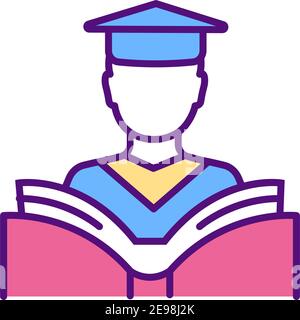 Online textbooks RGB color icon Stock Vector