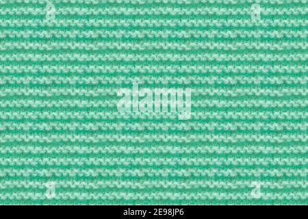 Turquoise, Mint Color Knitwear Fabric Texture. Machine Knitting Texture Macro Snapshot. Knitted Background. Stock Photo