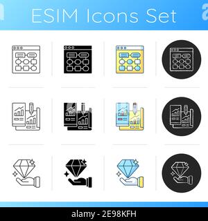Website management icons set Stock Vector