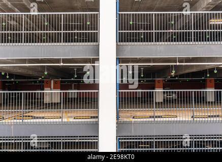 Multi-storey car park in a shopping center Stock Photo