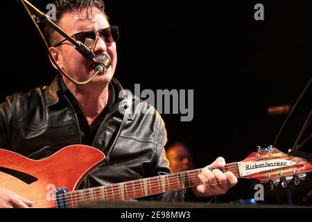 Richard Hawley headlining at the No Direction Home festival despite breaking a leg a few weeks before the gig. A native of the nearby Sheffield, Hawle Stock Photo