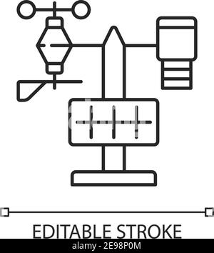 Weather stations linear icon Stock Vector