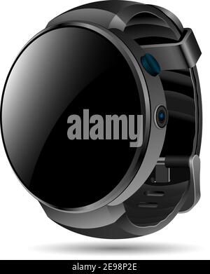 Smart watch mockup template for sport and casual use. Mobile gadget in modern design with touch screen. Realistic vector concept. Innovation technolog Stock Vector
