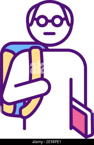 No healthcare and retirement contributions RGB color icon Stock Vector