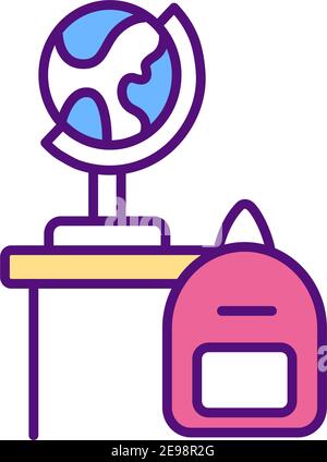 Adapting school curriculum RGB color icon Stock Vector